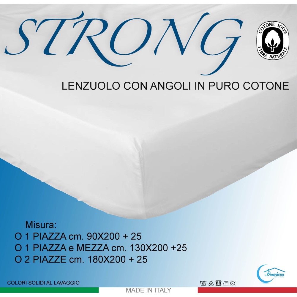 LENZUOLO con ANGOLI STRONG tinta unita MARRONE made in Italy