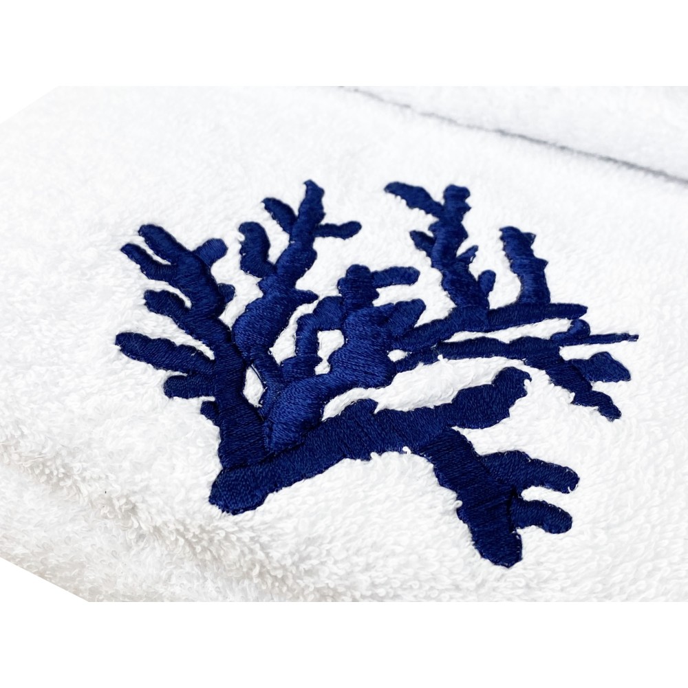 SET asciugamani CORALLO BLU puro cotone Made in Italy