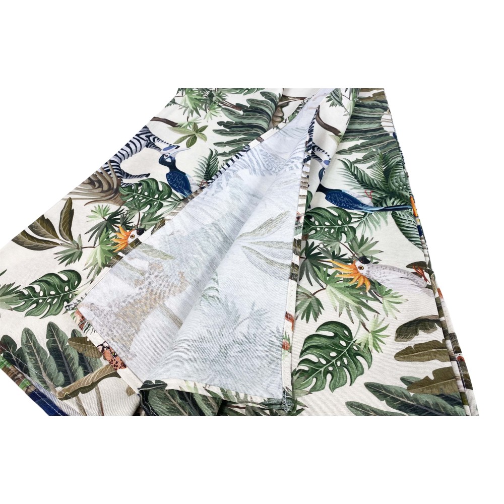 NAPPE EN COTON JUNGLE design made in Italy De Mesure Pour Une Nappe Cm. 140x180  x6 personnes