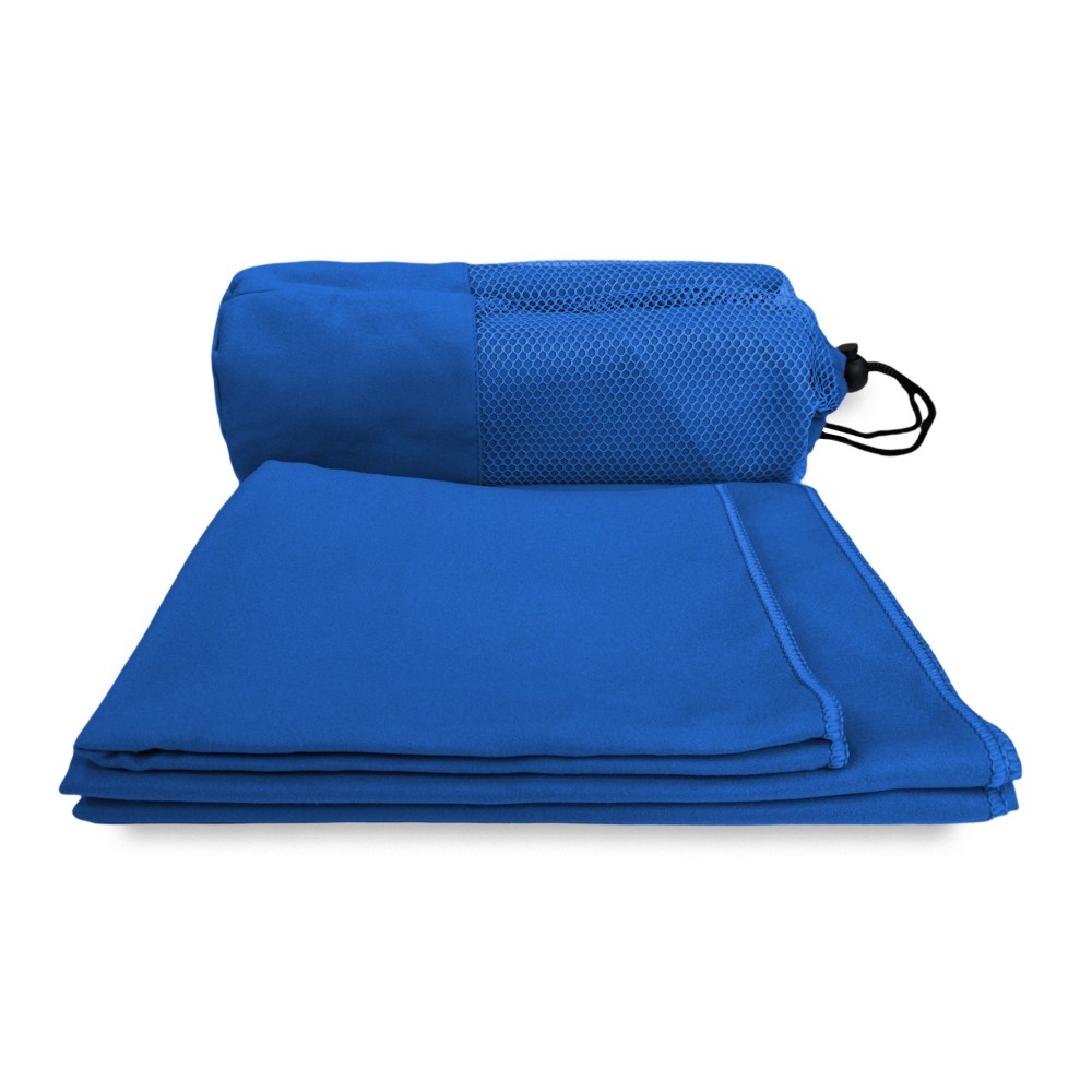 Set di asciugamani viso e ospite in cotone e lino blu 110x60cm EMILY