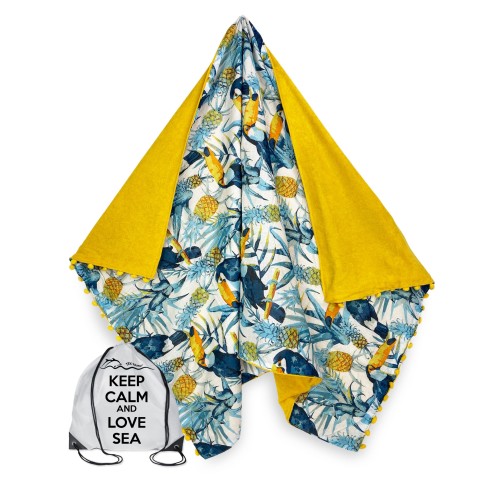 Kikoy beach towel with toucan
