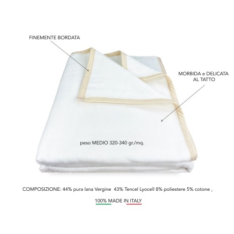 Bio-Decke aus Wolle und Tencel-Garn, eine komplett ökologische Decke