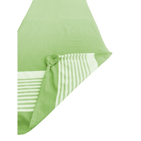 serviette de plage coton vert rayures chaise longue
