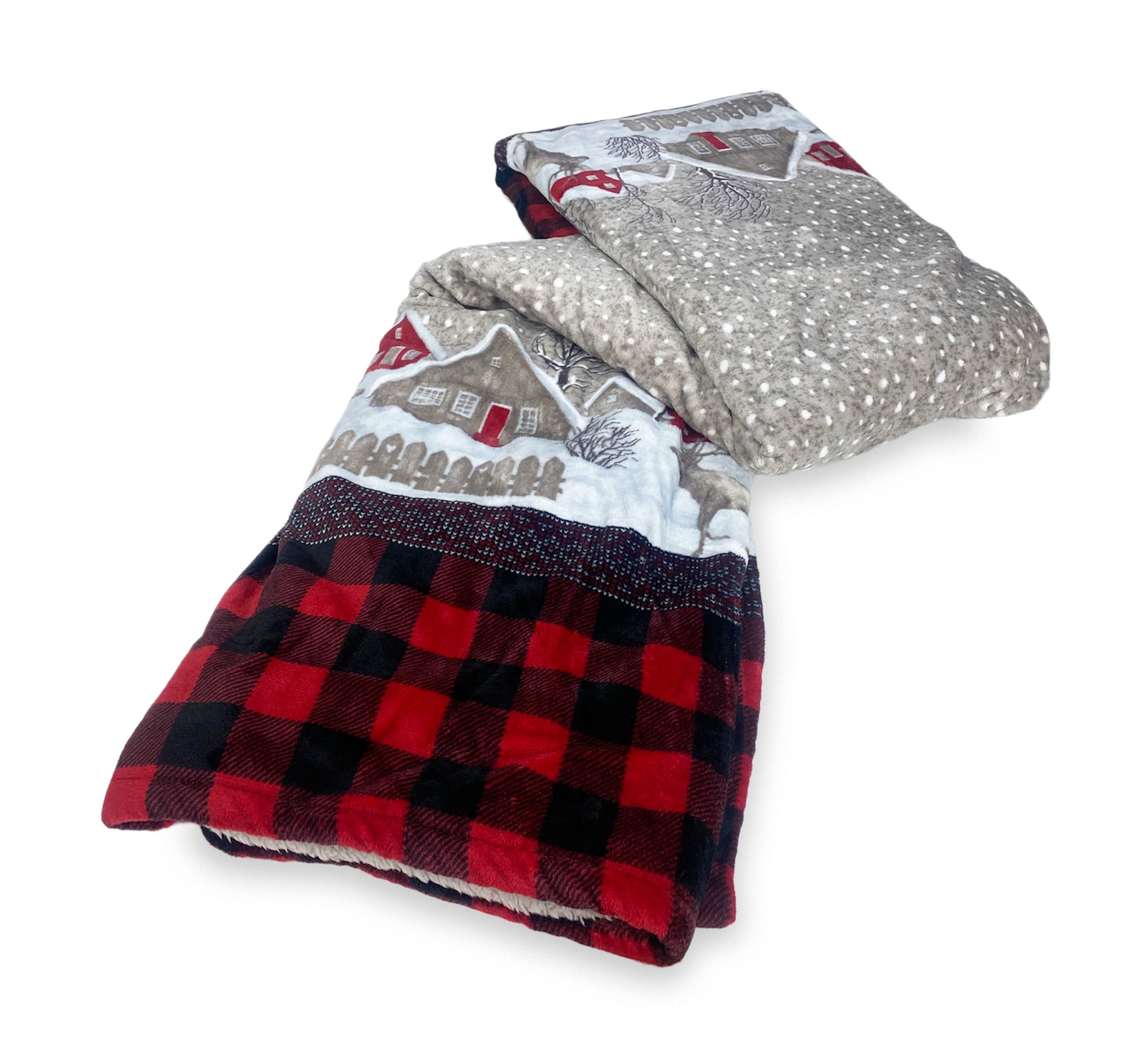 PLAID in morbido PILE SHERPA Coperta STELVIO in Stile Tirolese