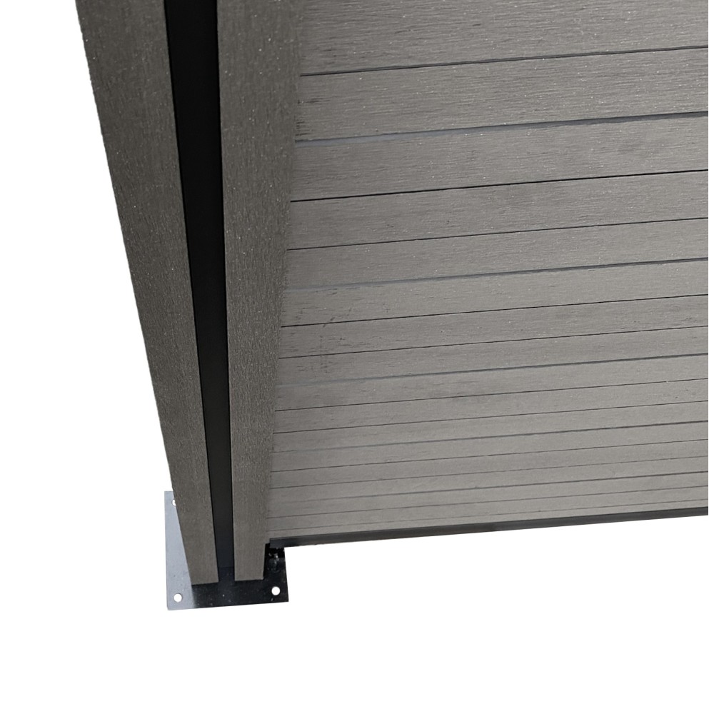 SET CORINTO FENCE Panel in WPC Grey Wood Effect Height cm. 185 Largeur du  panneau cm. 180 Installation sur béton Mesure 1 PANNEAU