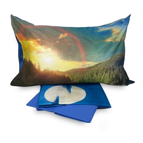 Laken mit Tagesdeckenfunktion, bedruckt mit der Sonne und dem Mond