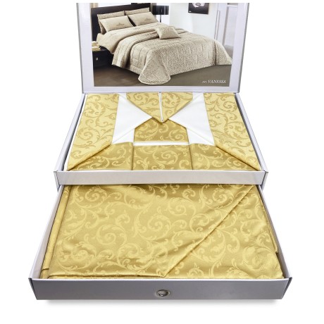 Gold Tagesdecke Laken Koffer