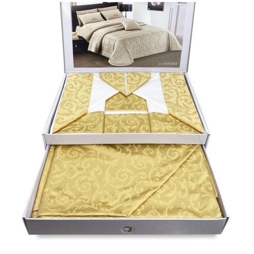 Drap de lit haut de gamme couvre-lit doré