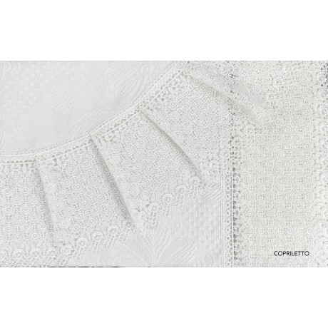 Tagesdecke und Laken mit Makramee-Spitze, ideal als Geschenkidee für die Braut