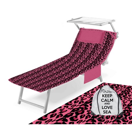 serviette de plage de lit léopard sur rose