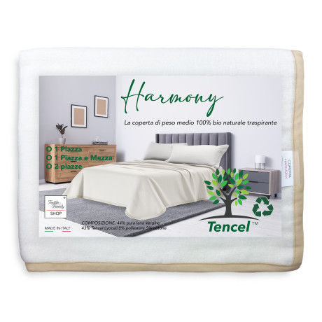 ecological blanket in Tencel and wool