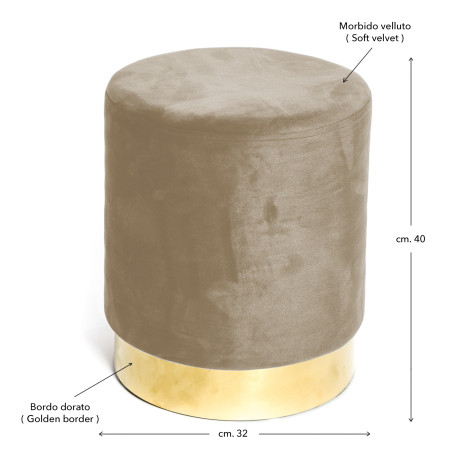 Pouf Poggiapiedi Velvet in...