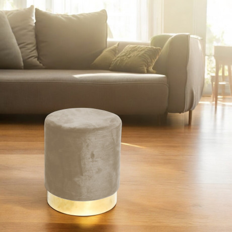 Pouf en velours gris...