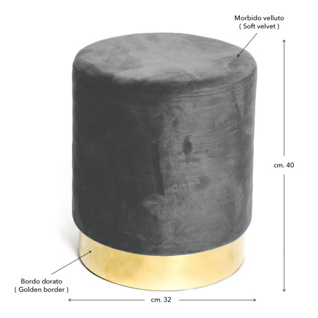 Pouf Poggiapiedi Velvet in...