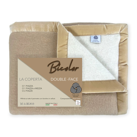 TWO-TONE BLANKET in genuine...