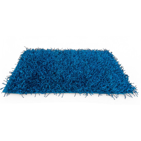 Tapis Shaggy bleu moderne -...