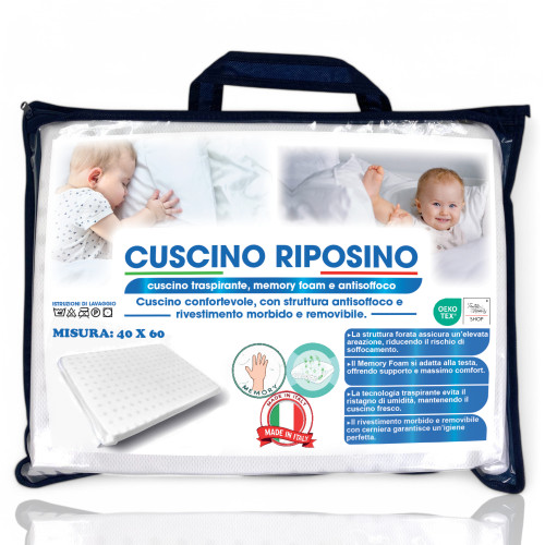 Baby Memory Foam Nap Kissen 40x60 cm - Erstickungsschutz und abnehmbarer Bezug