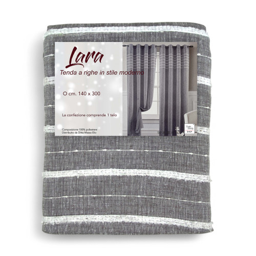 Packaging of the Lara tent 140x300 cm folded with visible label.