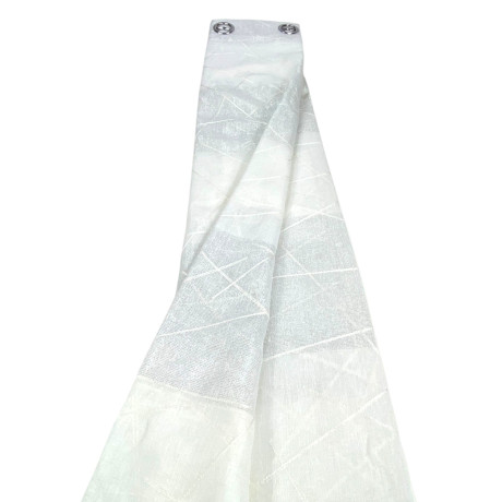 Yara White Embroidered Curtain 140x300 cm with Metal Eyelets - Modern Panel