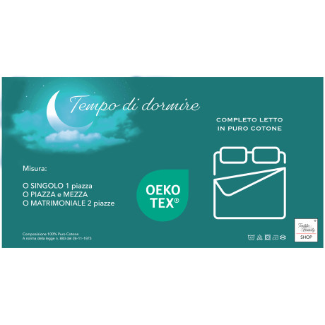 Original OEKO-TEX Verpackung - rot gemusterte Bettwäsche