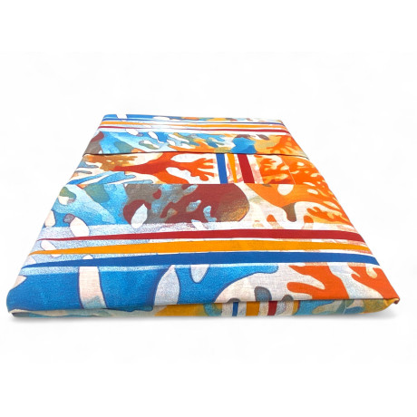 Juego de sábanas dobles MAXI con estampado de coral multicolor - 100% algodón
