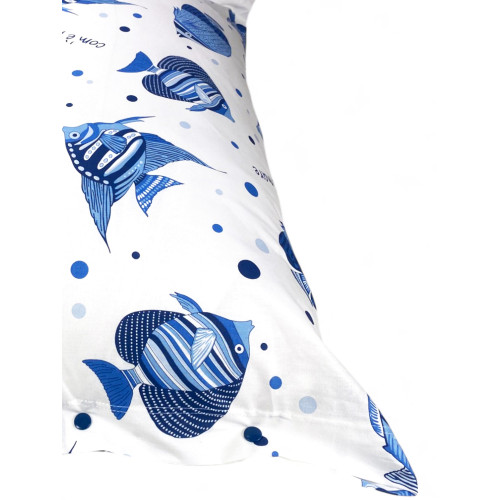 Ensemble de draps d’été marin avec poisson stylisé et phrase inspirée