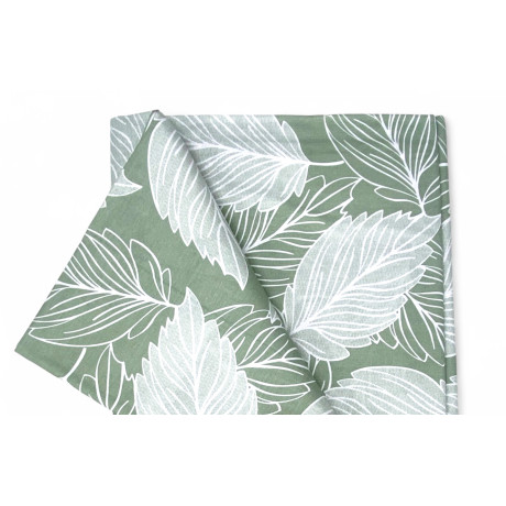 1 square green leaf cover in cotton Made in Italy