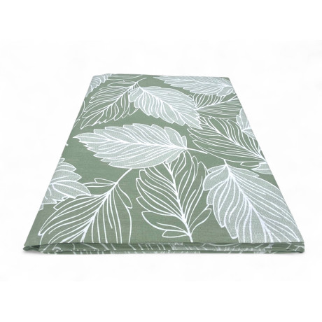 1 square green leaf cover in cotton Made in Italy