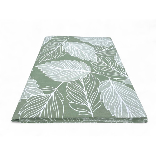 Telo arredo copritutto foglie verde 2 piazze multiuso in cotone