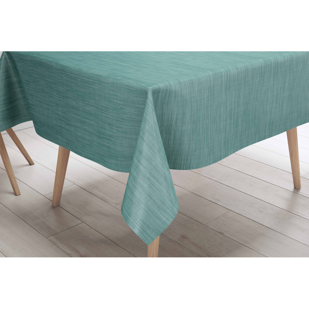 LIMA Acqua Marina Tischdecke – Vorderansicht des Tisches – Kunststoffbeschichtetes Wachstuch LIMA Acqua Marina Tischdecke – Vorderansicht des Tisches – Kunststoffbeschichtetes Wachstuch