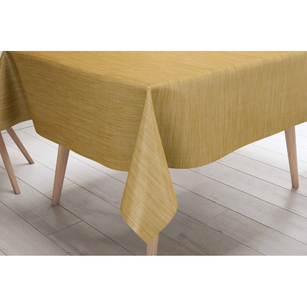 LIMA Yellow tablecloth – Set in the modern kitchen – PVC linen effect LIMA Yellow tablecloth – Set in the modern kitchen – PVC linen effect