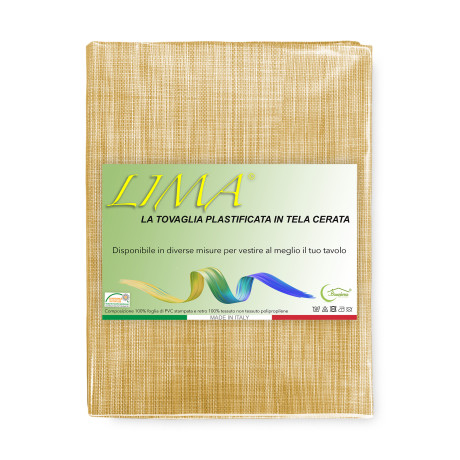 LIMA Yellow tablecloth – Set in the modern kitchen – PVC linen effect