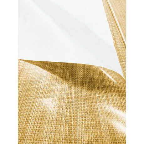 Yellow linen-effect tablecloth – Close-up woven weave