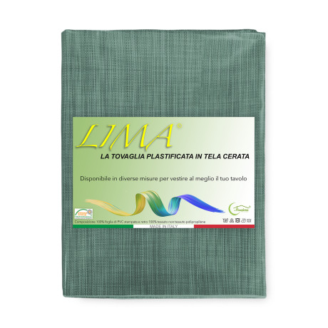 Emballage nappe LIMA Vert Foncé – Fabriqué en Italie, plastifié, lavable