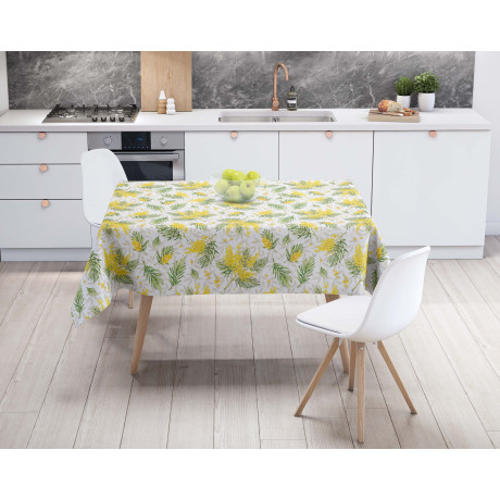 LIMA Mimosa tablecloth – View set in modern kitchen – PVC linen effect