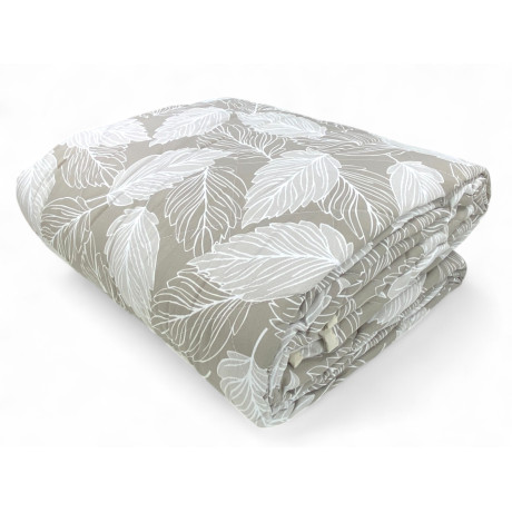 Beige Leaf Quilt - Colcha ligera de microfibra acolchada de entretiempo - Made in Italy