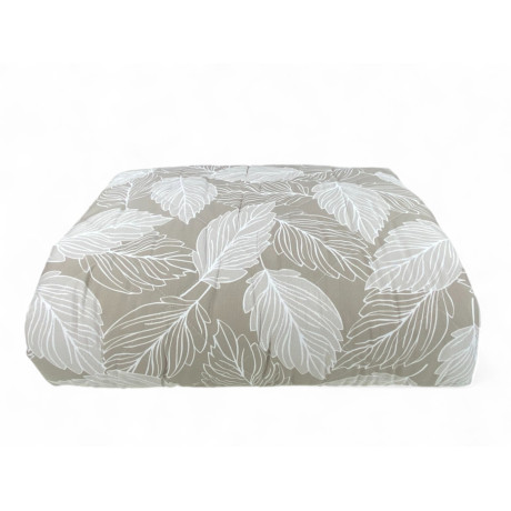 Beige Leaf Quilt - Colcha ligera de microfibra acolchada de entretiempo - Made in Italy