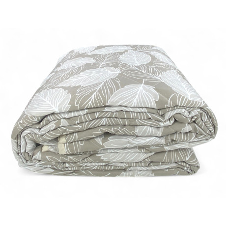 Beige Leaf Quilt - Couvre-lit léger en microfibre matelassé de mi-saison - Fabriqué en Italie