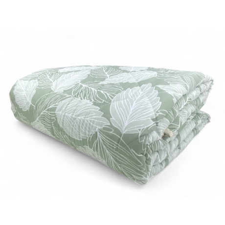 Green Leaves Quilt - Lightweight quilted microfiber bedspread 100 gr/m² - Made in Italy