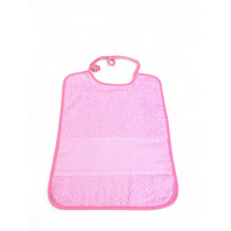 Pink 2-piece kindergarten set with bib and cotton terry towel