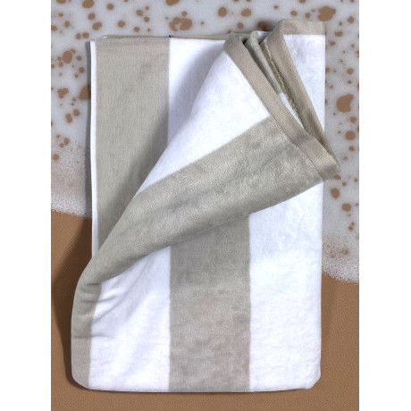 Forte dei Marmi Jacquard-Strandtuch mit taubengrauen beigen Streifen 90x165 cm aus Frottee aus Baumwolle