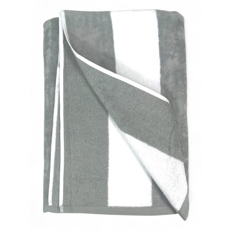 Serviette de lit de piscine rayée grise en éponge absorbante et compacte