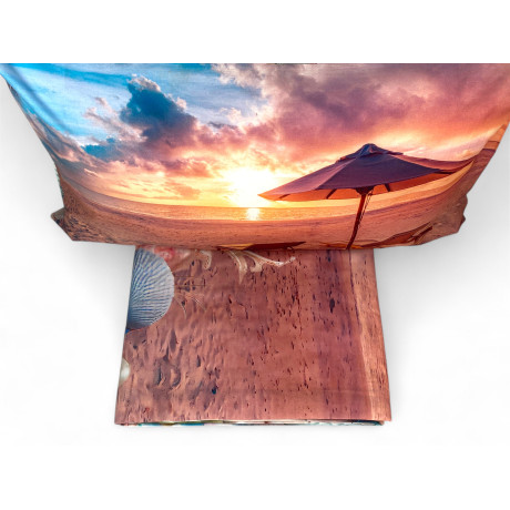 Estate double bed set - Cotton bedspread sheet with digital beach print