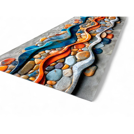 Tapis de cuisine avec effet pierre colorée - Épaisseur fine, adapté à toutes les pièces