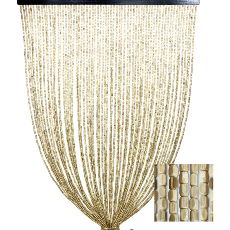 Rideau en bois beige avec fils de bambou pour l’intérieur