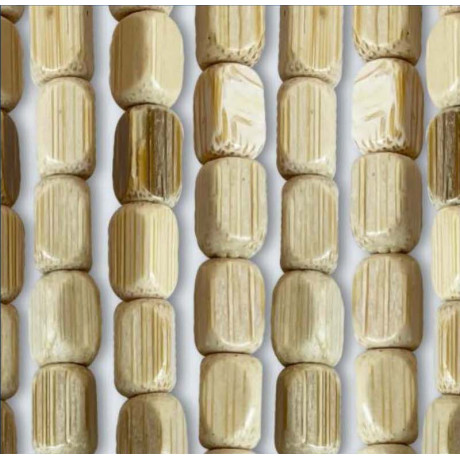Beige wooden curtain with bamboo threads for indoor use