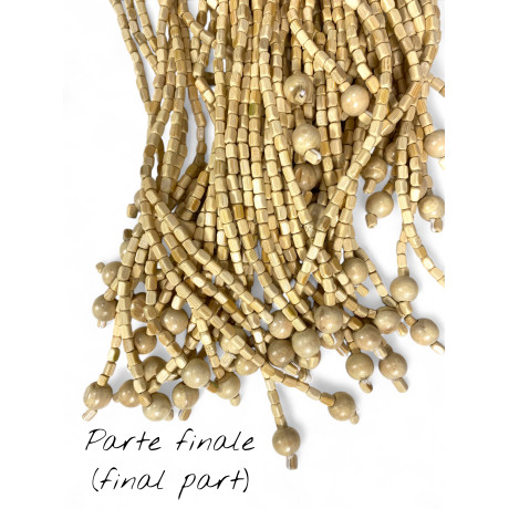 Beige natural bamboo thread detail