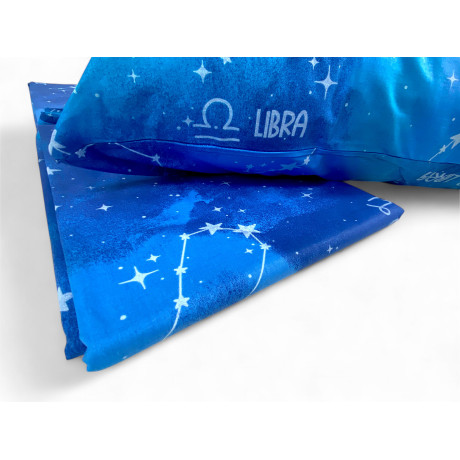 Funda de almohada Libra con botones clac de clic: ambiente cósmico y relajante