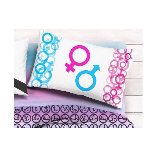 Juego de fundas nórdicas Kamasutra - Diseño original con símbolos de hombre/mujer de doble cara