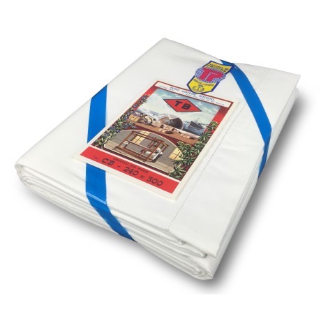 DRAP DE DESSUS BLANC Ourlet...